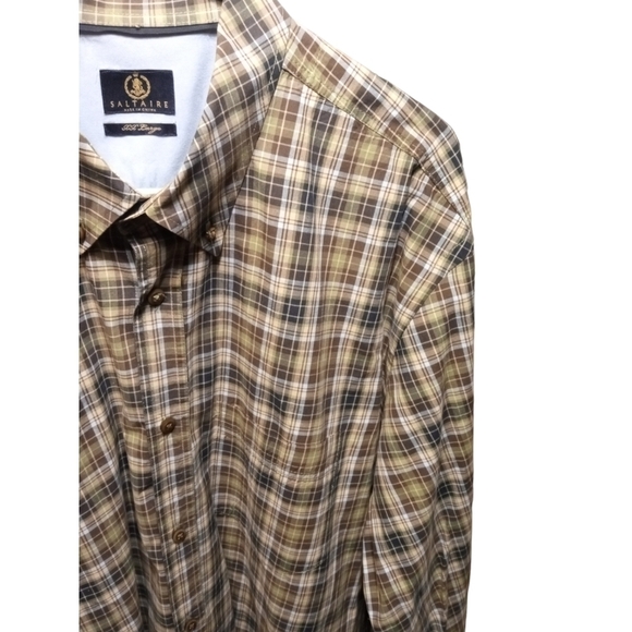 Saltaire Button Down Shirt Collared Pocketed Long Sleeve Business Casual XXL - Picture 4 of 12